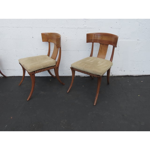Kreiss Klismos Mid Century Modern Dining Chairs Solid Wood Set of Five 6439a For Sale - Image 14 of 18