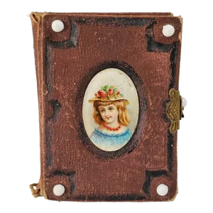 Pocket Photo Family Leather Album Original Black Americana 36 Photos