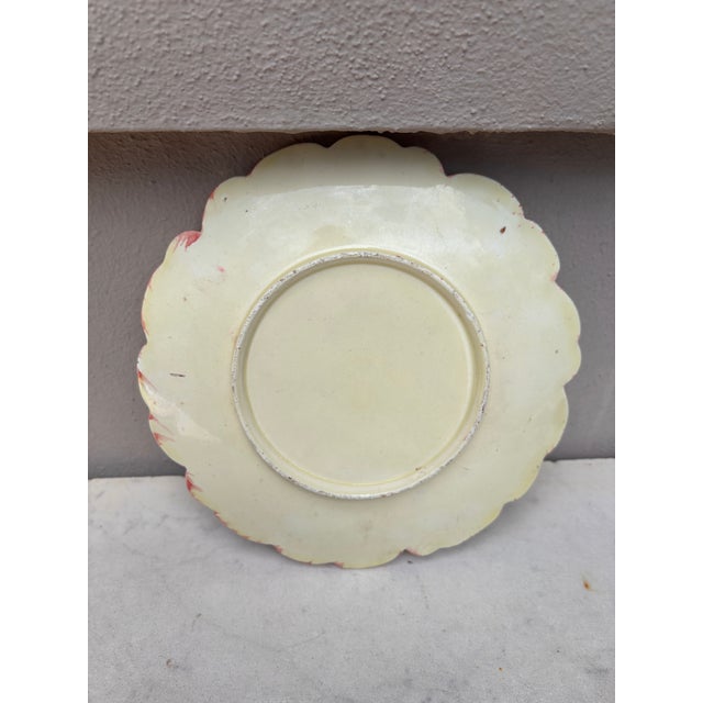 Late 19th Century Majolica Pink Flower Plate, Delphin Massier, Circa 1890 For Sale - Image 5 of 5