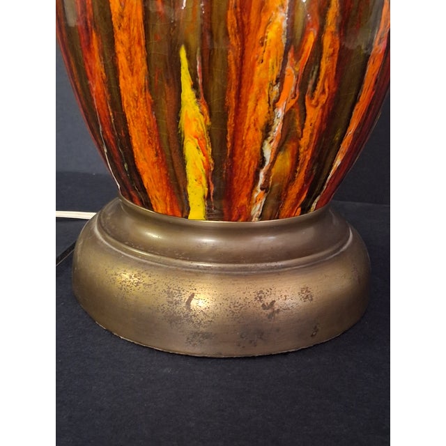 Mid-Century Modern Mid Century Modern Ceramic Drip Glaze Table Lamp For Sale - Image 3 of 8
