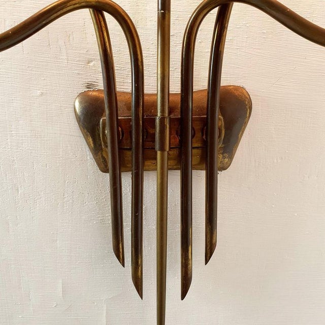 1950s Mid-Century Brass Wall Sconces attributed to Guglielmo Ulrich, Italy, 1940s, Set of 2 For Sale - Image 5 of 9