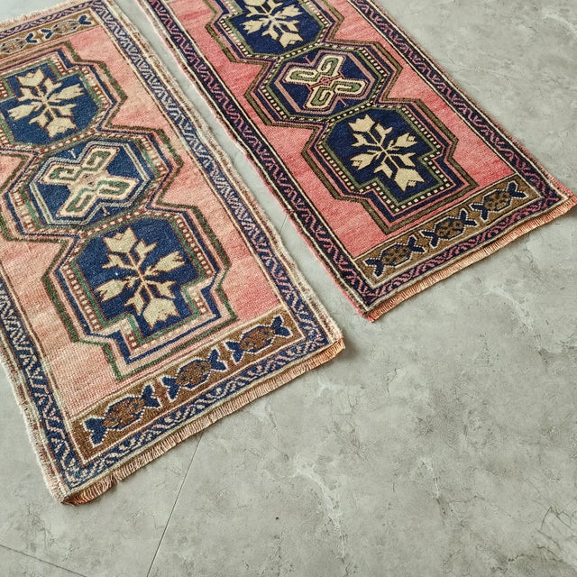 1980s Petite Turkish Oushak Wool Rugs - a Pair For Sale In Philadelphia - Image 6 of 8