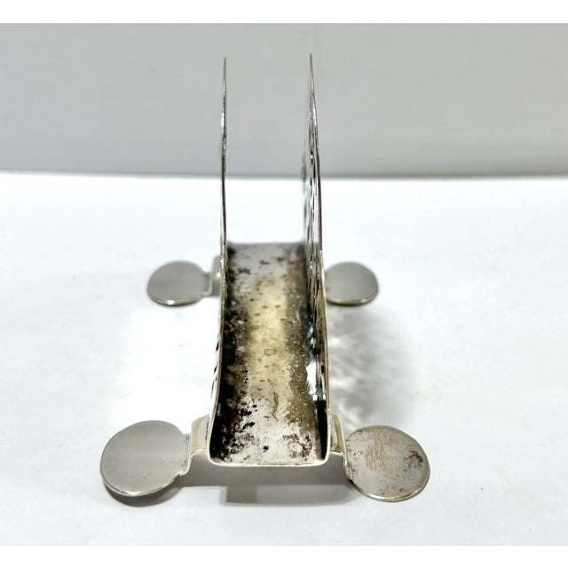 1950s English Silverplate Pierced Napkin Holder For Sale - Image 4 of 10