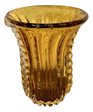 Amber Glass Vase from Toso Murano, 1930s