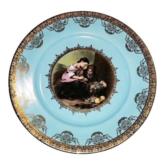 1950s Fine Art Gilt Charger For Sale