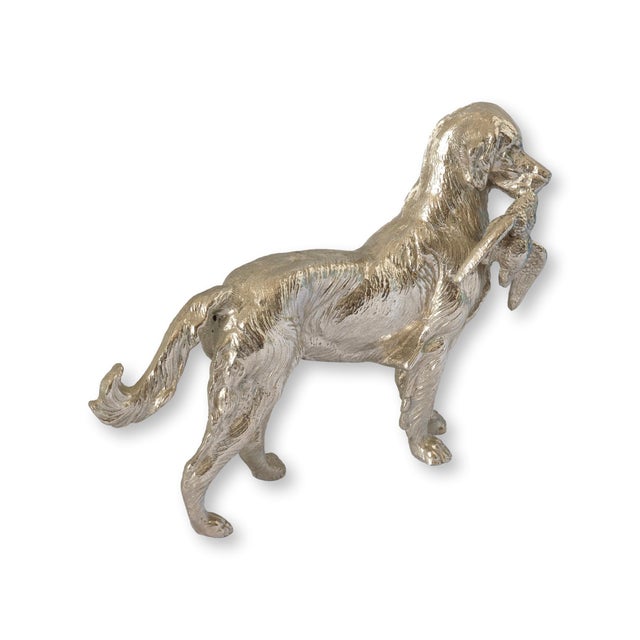 Large Midcentury English Silverplate Hunting Dog / Setter For Sale - Image 4 of 6