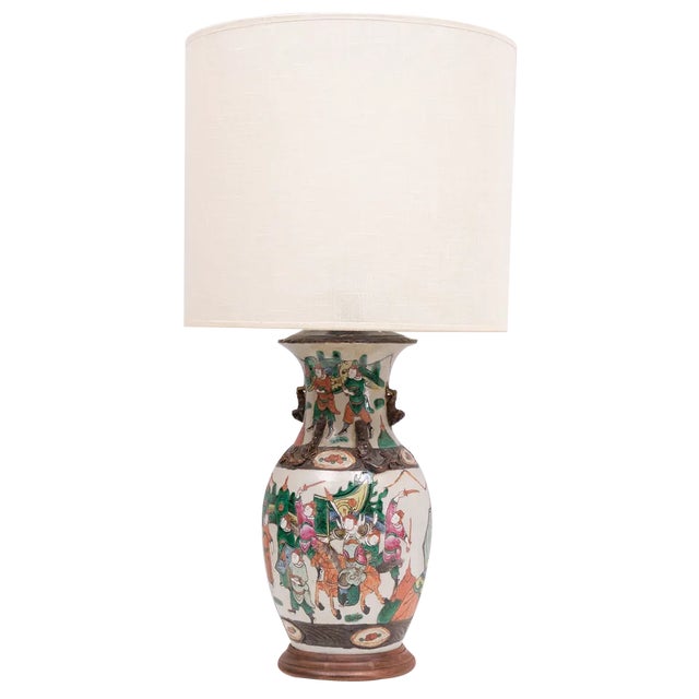 Earthenware Table Lamp, China, 1890s For Sale