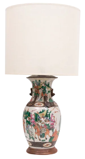 Earthenware Table Lamp, China, 1890s