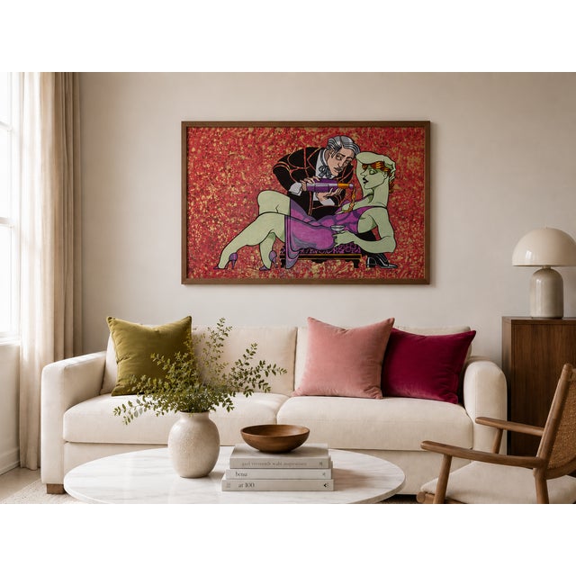 “Champagne Evening Scene” Signed limited edition serigraph by Brazilian artist Juarez Machado. Known for his elegant and...
