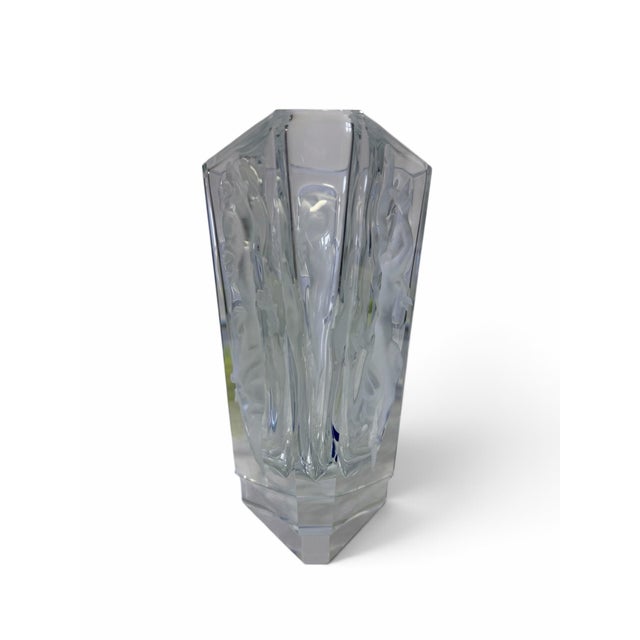 Bring striking Art Deco elegance to your home decor with this thick-walled crystal art glass vase designed by the renowned...