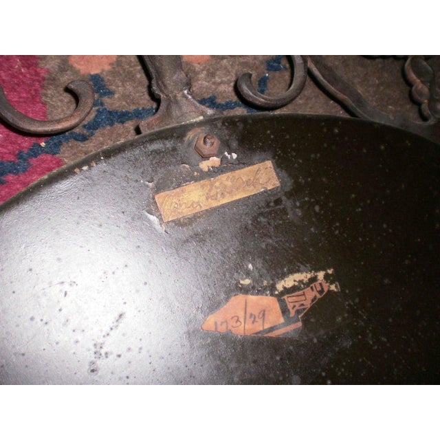 Metal Signed Oscar Bach Neoclassical Style Bronze Mirror For Sale - Image 7 of 10
