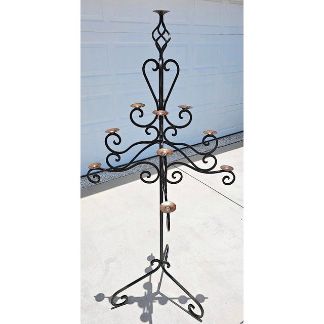 Bring dramatic old-world character to your interior or covered patio with this exceptional monumental Mexican wrought iron...