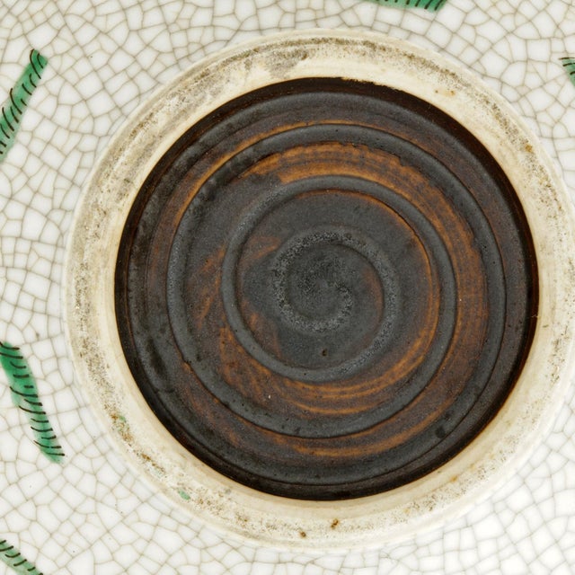 Large Chinese Crackle Glaze Bowl Warrior Design Early 20th C For Sale - Image 10 of 10