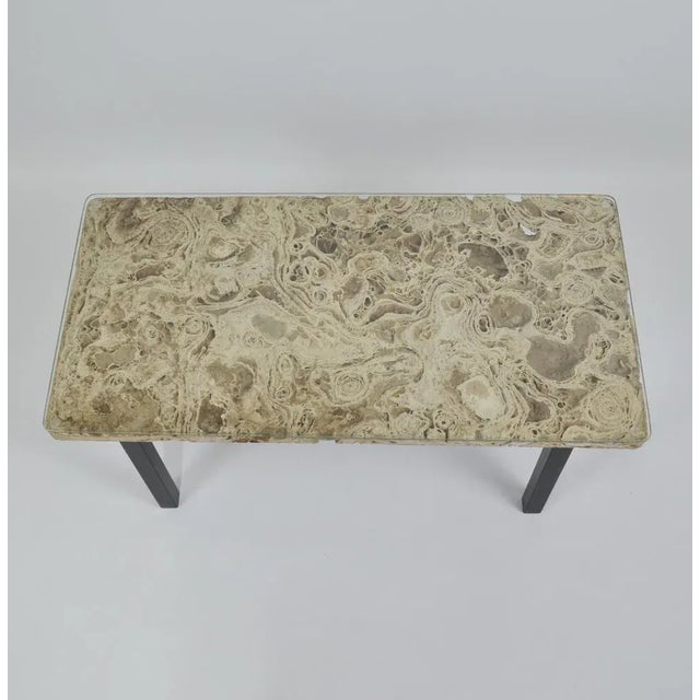 Vintage Travertine and Glass Coffee Table For Sale - Image 9 of 10