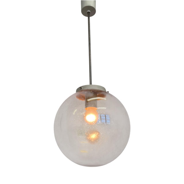 Mid-Century Modern Art Glass Pendant Light, Czechoslovakia, 1970s For Sale