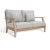 Safavieh Martinique Wood Patio Loveseat - Natural/Grey For Sale - Image 4 of 11