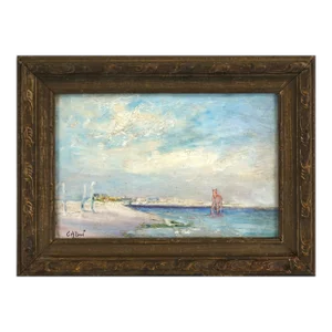 Early 20th Century Allegorical Figurative -- Pale Horse Coming to Shore by Cash Arthur Bond