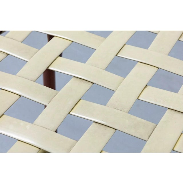 Vintage Tropitone Brown and Beige Woven Vinyl Seat Outdoor Patio Stools - Set of 4 For Sale In Detroit - Image 6 of 8