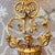 Gold Beautiful vintage tole 3-arm candle sconce // Italian toleware // gilt // gold leaf // made in Italy // grandmillenial decor // preppy For Sale - Image 8 of 10