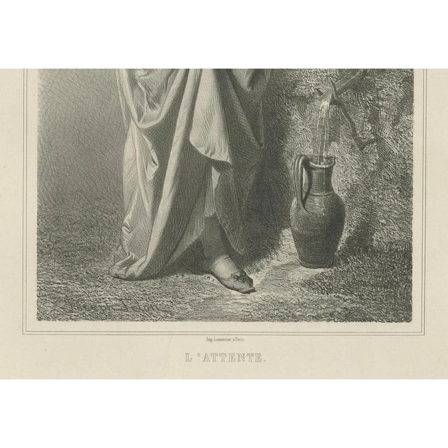L’Attente, 1840s, Lithograph on Paper For Sale - Image 3 of 10
