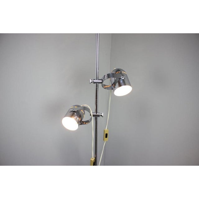 Vintage Adjustable Double Spotlight Floor Lamp in Chrome, Czechoslovakia, 1970s For Sale - Image 10 of 12