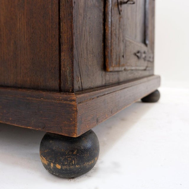 Small Rustic Wood Buffet with Bun Feet For Sale - Image 5 of 16