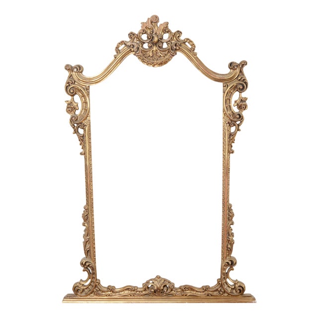 20th Century Baroque Style Golden Carved Frame For Sale