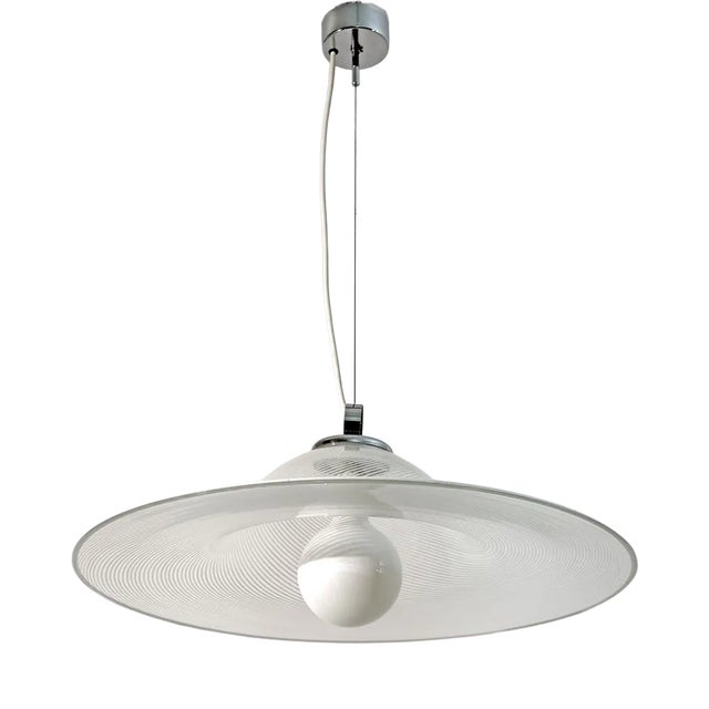 Suspension Lamp in Spiral Murano Glass, Italy, 1970s For Sale