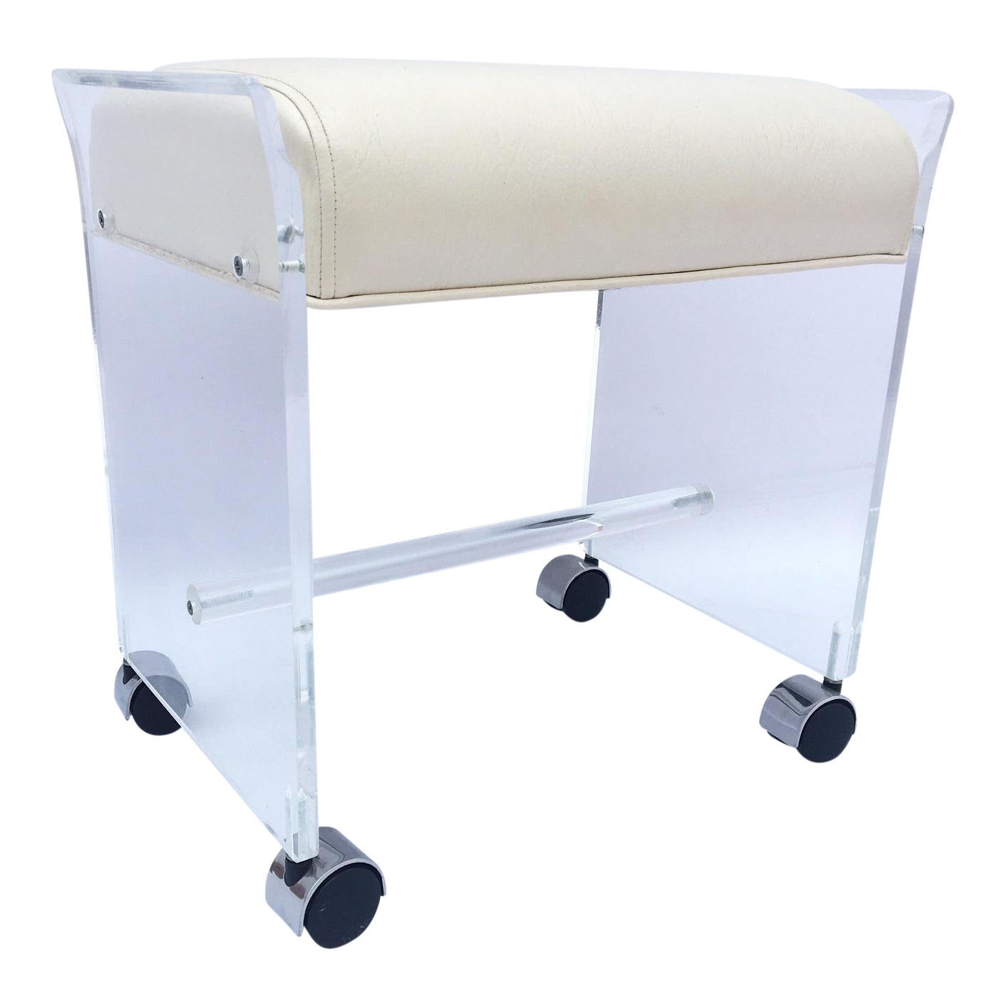Vintage Lucite Rolling Vanity Stool Chairish