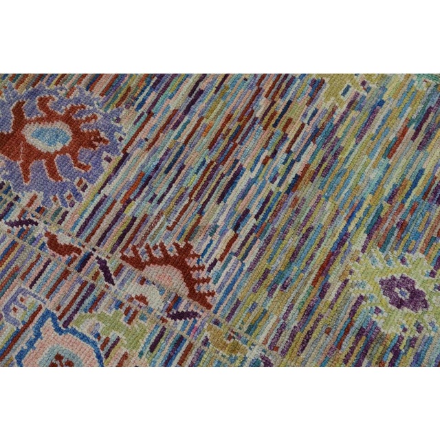 Turkish Oriental Hand Knotted Rug Turkish Oushak 8' x 10'1" For Sale - Image 3 of 9