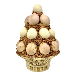Vintage Large Italian Capodimonte Egg Topiary Centerpiece For Sale