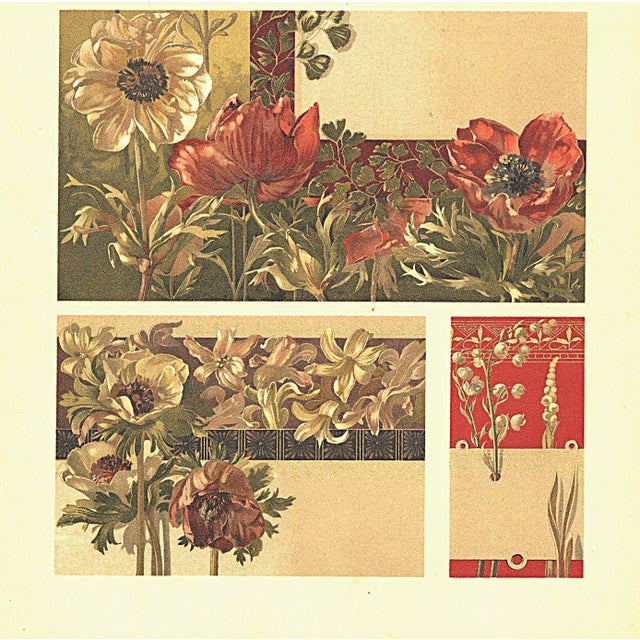 Art Nouveau C1900 French Art Nouveau Botanical Lithograph For Sale - Image 3 of 3