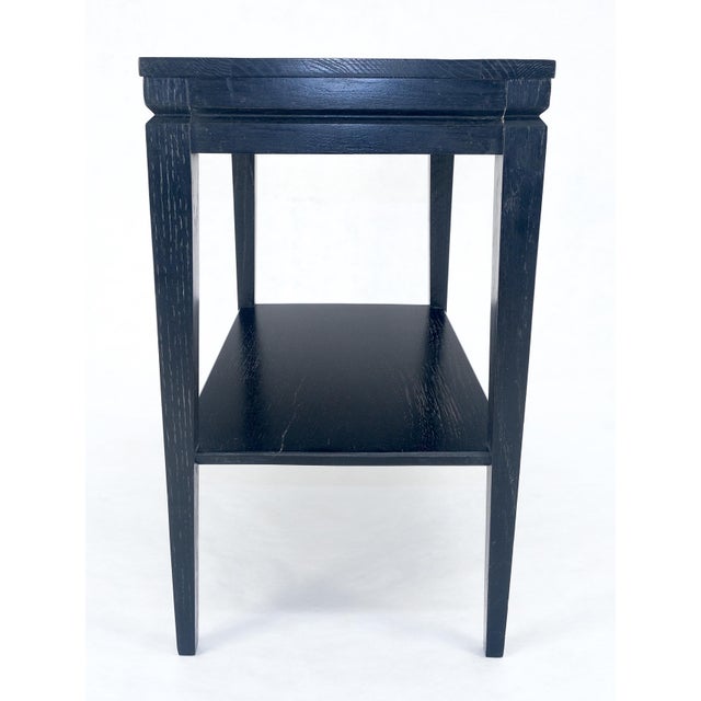 Mid-Century Modern Cerused Oak Two Tier Rectangle Side End Table Brown Saltman Attributed MINT For Sale - Image 3 of 10