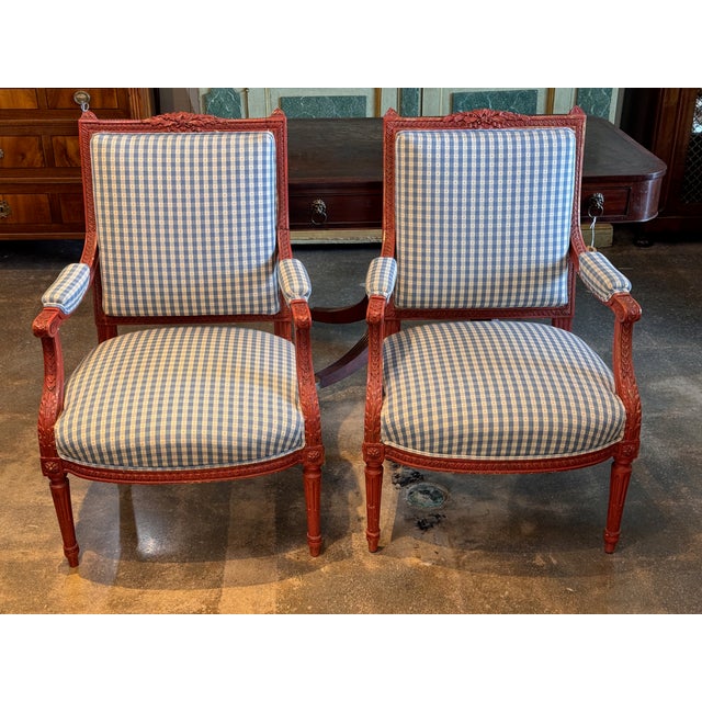 Pair of 19th Century French Fauteuils in the Louis XVI Taste For Sale - Image 6 of 10