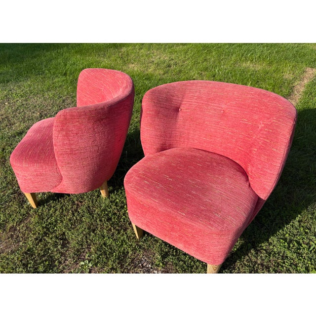 Vintage Italian Modern Club Chairs in the Manner of Geo Ponti For Sale In Philadelphia - Image 6 of 10