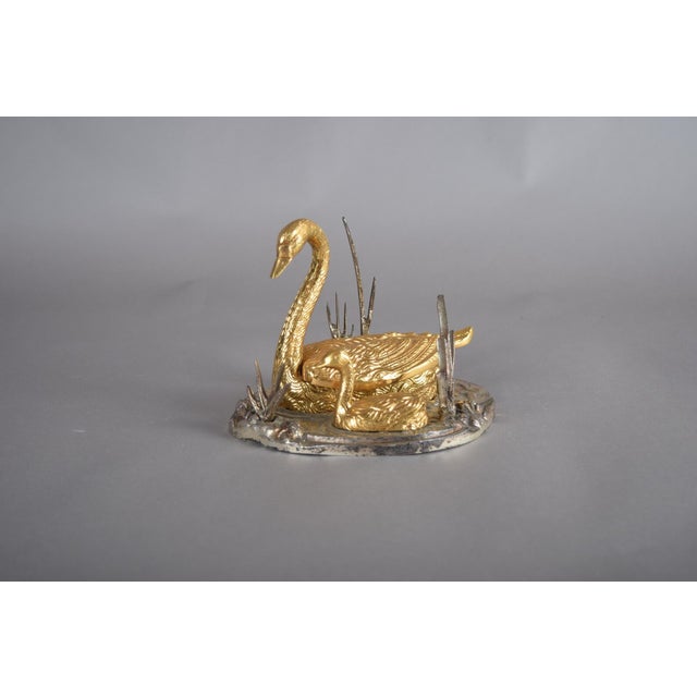 Vintage Bronze Swan and Cygnet Box, 1950s-1960s For Sale - Image 6 of 14