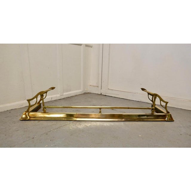 Large Victorian Art Nouveau Brass Fender This is a Beautifully Designed Victorian Brass Fender it has superb Art Nouveau...