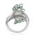 Metal Art Nouveau Inspired Natural Emerald & Diamond Cocktail Ring for Women, Size 7 For Sale - Image 7 of 14