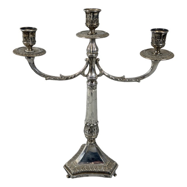 Liberty 800 Silver 3-Flame Candelabra, 20th Century For Sale