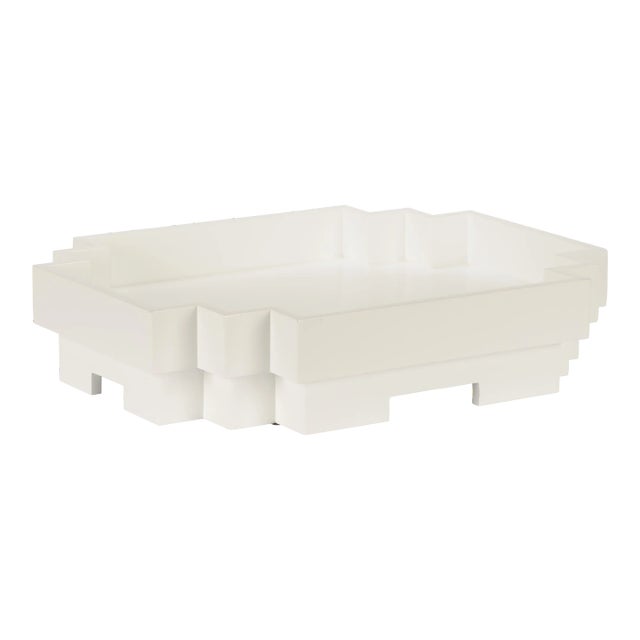 Japandi Tray in White For Sale