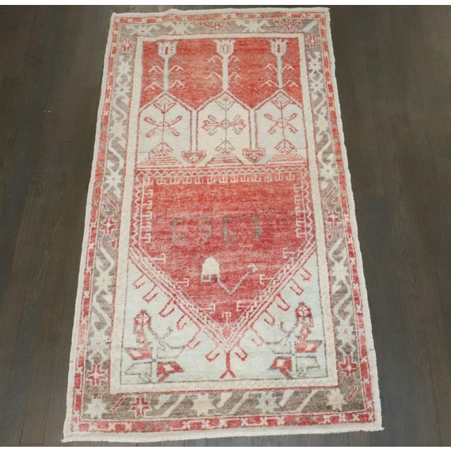 Turkish Turkish Prayer Rug Dated 1969 - 2'8" x 5' For Sale - Image 3 of 5