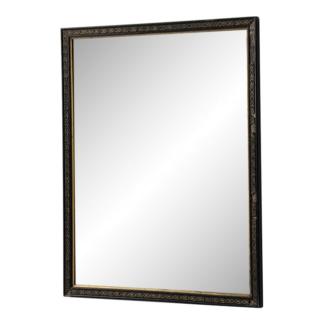 19th Century France Napoleon III Black Wood Mirror For Sale