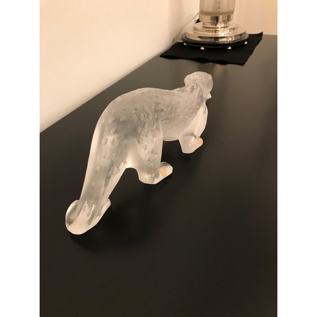 Transparent Lalique Frosted Crystal Zeila Panther For Sale - Image 8 of 12