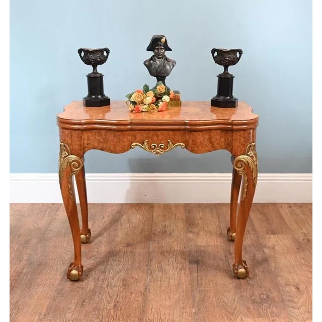 Queen Anne Games Table Console in Walnut from Epstein and Co., 1890s For Sale - Image 11 of 11