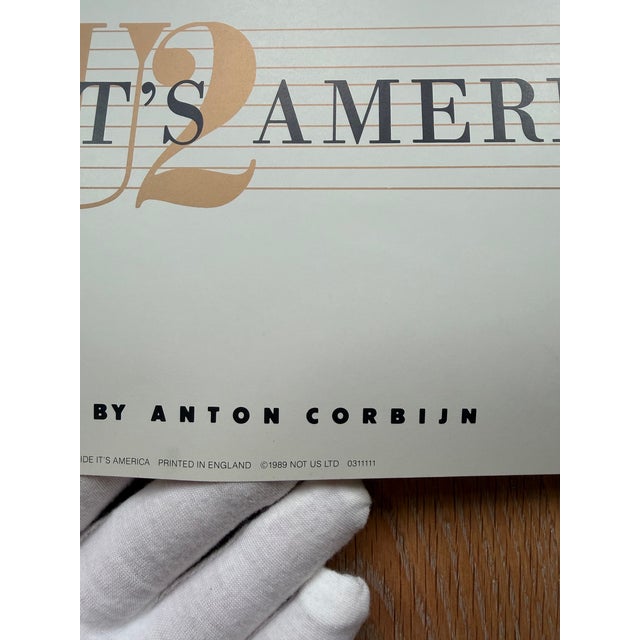 Anton Corbijn, U2 Outside It's America, Photographed by Anton Corbijn, Copyright Athena Int.., London 1989, Printed in England For Sale - Image 6 of 10