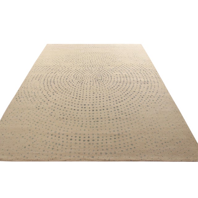 Contemporary Rug & Kilim’s Spotted Circles Rug in Cream and Blue, 8x10 For Sale - Image 3 of 7