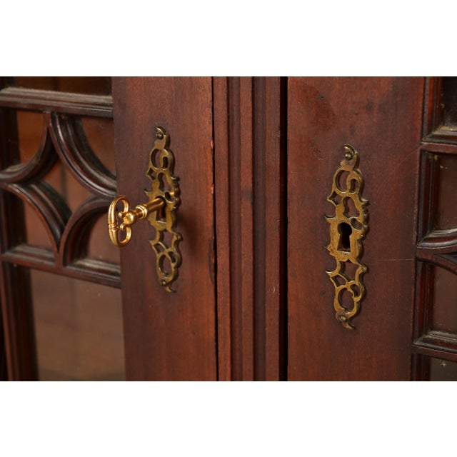 R. J. Horner Style Antique American Empire Monumental Carved Mahogany Quadruple Bookcase Cabinet, Circa 1890s For Sale - Image 9 of 14