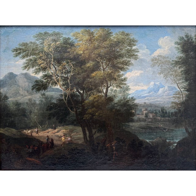 A landscape composed in a pastoral and poetic atmosphere, featuring in the foreground a path winding through an...