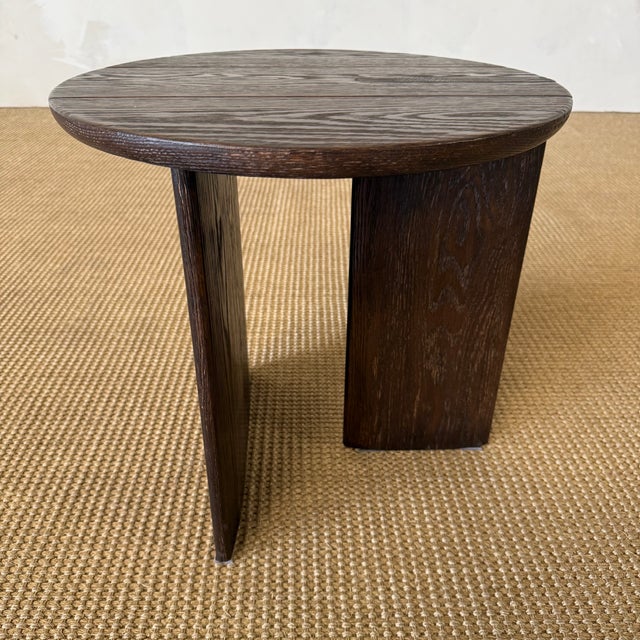 2020s Reclaimed Elm Side Table - Walnut Finish For Sale - Image 5 of 10