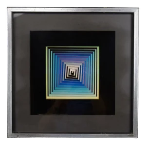 Vasarely, Heliogravure Vonal Lila, 1971, Photographic
